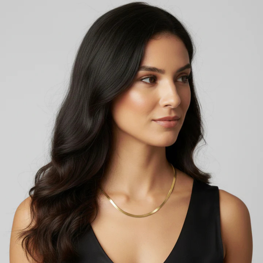 Gold Snake Chain Necklace for Women & Girls | 18K Gold Plated Anti-Tarnish