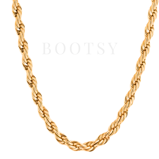 Bootsy 18K Gold Plated Rope Chain for Men | 21.5 Inch Stainless Steel Criss Cross Chain | Waterproof & Anti-Tarnish Men's Fashion Jewellery | Trendy Accessories | Gift for Husband & Boys Bootsy