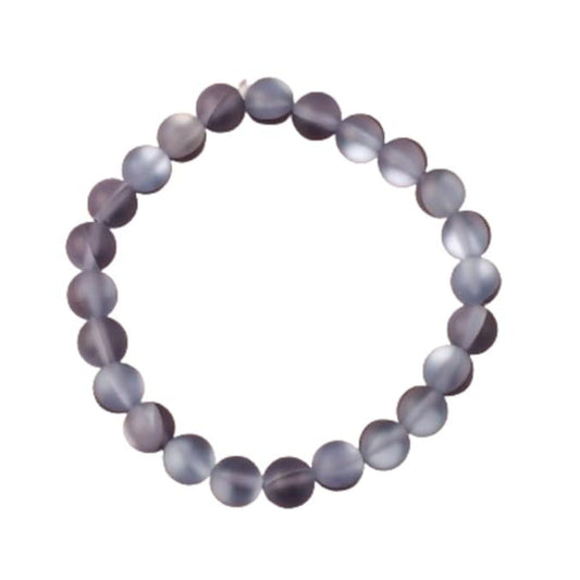 Bootsy Grey Matte Mystic Aura Unisex Bracelet | Natural Grey Moonstone Bracelet for Men & Women | Original Healing Crystal Stone | Matte Titanium Round Beads | Spiritual Energy Jewelry | Birthday Gift Bootsy