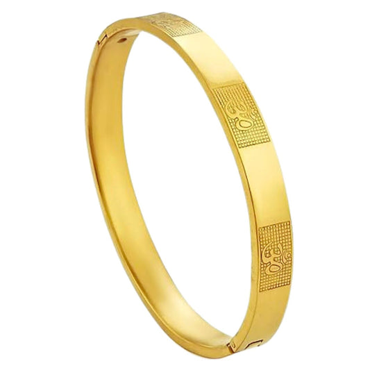 Bootsy Om Carving Premium Bracelet for Men | Adjustable Spiritual Wristband | Black & Gold Design | Fashion Jewellery for Men | Gift for Husband, Boyfriend & Him Bootsy