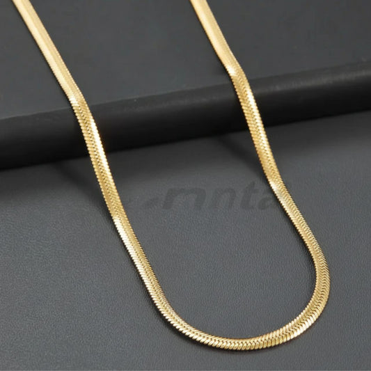Gold Plated Snake Chain for Men (21.5 Inch) – Anti-Tarnish Stainless Steel Necklace