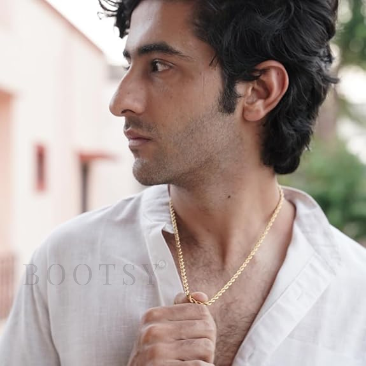 Bootsy 18K Gold Plated Rope Chain for Men | 21.5 Inch Stainless Steel Criss Cross Chain | Waterproof & Anti-Tarnish Men's Fashion Jewellery | Trendy Accessories | Gift for Husband & Boys Bootsy