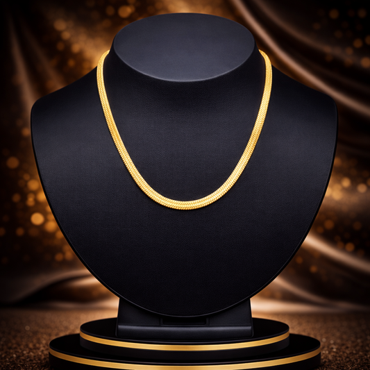 Gold Plated Snake Chain for Men (21.5 Inch) – Anti-Tarnish Stainless Steel Necklace